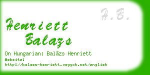 henriett balazs business card