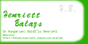 henriett balazs business card